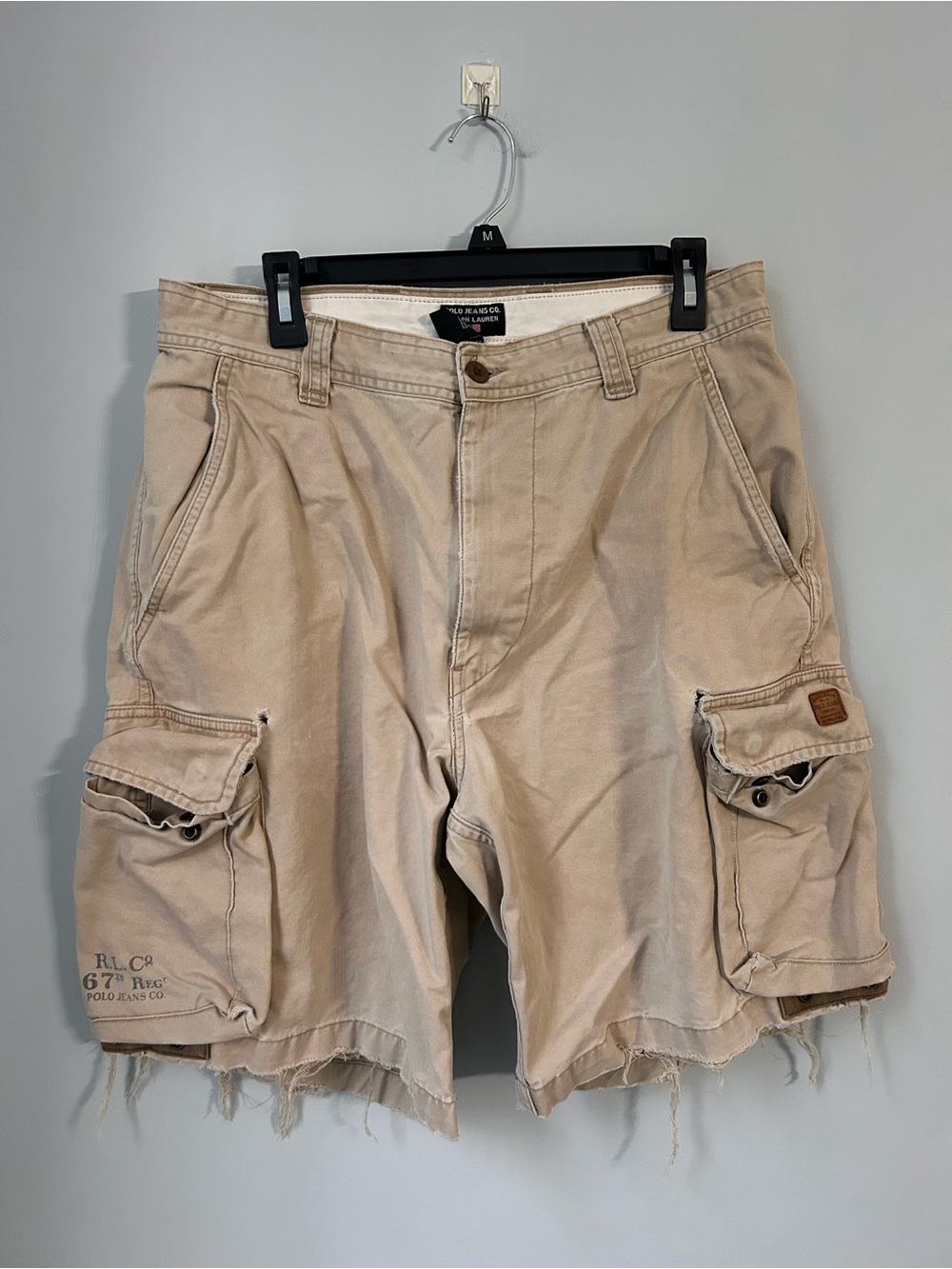 Polo Jeans Company Military Surplus Cargo Shorts Ralph Lauren Trousers 34 Beige